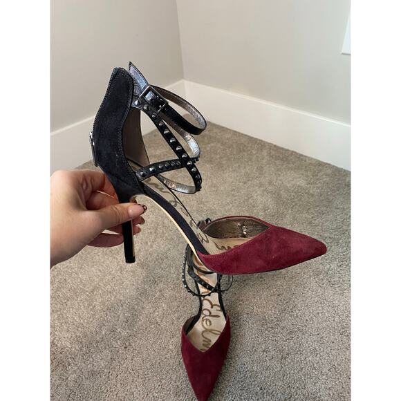 Sam Edelman Y2K Darla Suede Two Toned Heels with Studs Size 7 - Picture 1 of 4
